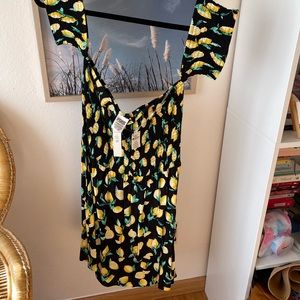 Off the shoulder lemon dress